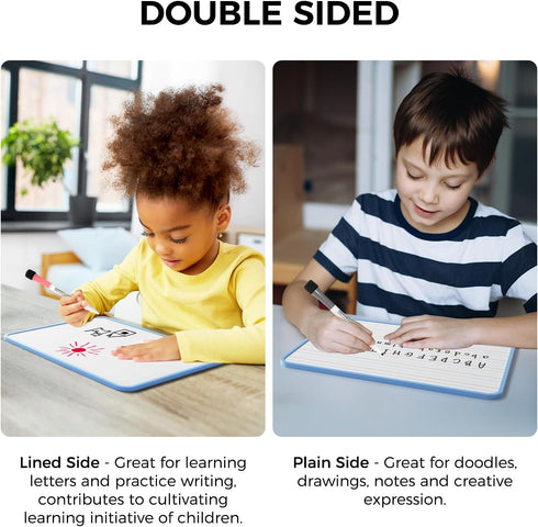 LOUKIN Small 9 x 12 Inch Dry Erase Lapboard, Double Sided (Ruled/Plain), Mini Magnetic Whiteboard Set