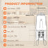 Blakapoo G9 Bulb 40W 2 120 Dimmable T4 (Pack 12) Halogen pin Volt Long Lifespan JCD Type Bi-pin Base