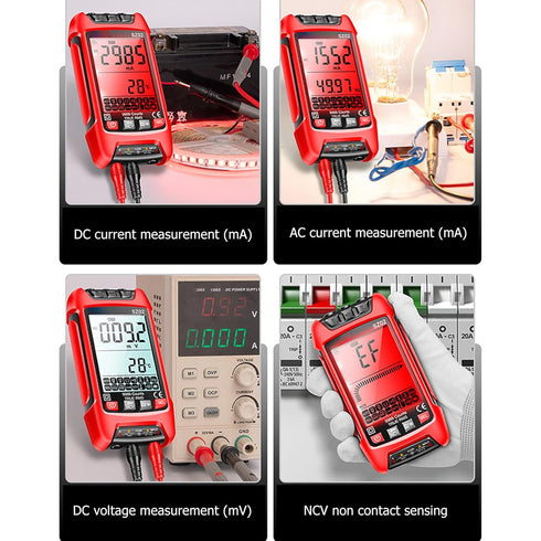 Digital Multimeter, DC AC Voltmeter, High Accuracy Tester Kit, Backlight LCD Display, Test Leads