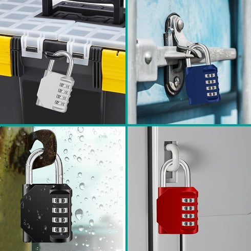 ZHEGE Combination Lock 2 Pack, 4 Digit Outdoor Padlock for School Gym Locker, Fence, Toolbox, Case, Hasp Cabinet