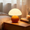 3-Way Dimmable Orange Mushroom Lamp - Plug Powered Small Desk Table Lamp