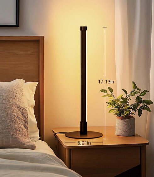 Allbluee Dimmable 3 Upgraded LED Table Lamp, Stepless Bedside Lamp with Color Temperature, Modern Nightstand Lamp, Desk