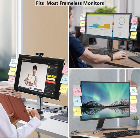 NovaViva Frameless Monitor Memo Board for No Edge Monitors,Office Desk Accessories Computer Monitor Sticky Note