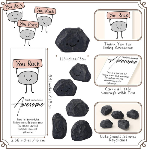 Sinload 36 Sets 0.7mm Inspirational You Rock Graduation Gifts Bulk Mechanical Pencil with Resin Smile Rock Stone Thank