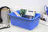 Storex Small Cubby Bins – Plastic Storage Containers for Classroom with Non-Snap Lid, 12.2 x 7.8 x 5.1 inches, Blue,