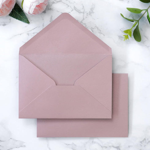 PONATIA 50 Pack A4 Envelopes, 4 1/4 x 6 1/8 Inches Dusty Rose Envelopes for Gift Cards, Wedding Details Cards