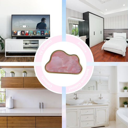 8PCS Closet, Cloud Shaped Dresser Knobs Zinc Alloy Kitchen Cabinet for Drawer, Cupboard, Dresser, Wardrobe, Vanity
