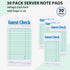 30 Pack Business,1500 Guest Checks for Servers, Server Note Pads Waitress Check Pads with Bottom Receipt, Waitress