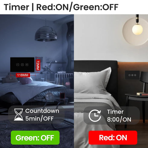 TOZENVAN Dimmer 4.65 2.83 1.34 Inches,Neutral Required,2.4GHz Dimmer Dimmer Smart Switch X X Wire WiFi Light