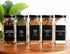 Black Spice Labels for Jars, 148 Preprinted Organizing Stickers for Spices Storage Glass Bottles, Kitchen Pantry