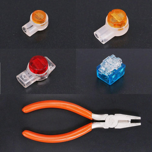 Hilitchi 200-Pcs Data Phone Wire Butt Splice Connectors Assortment Kit with Crimping Pliers