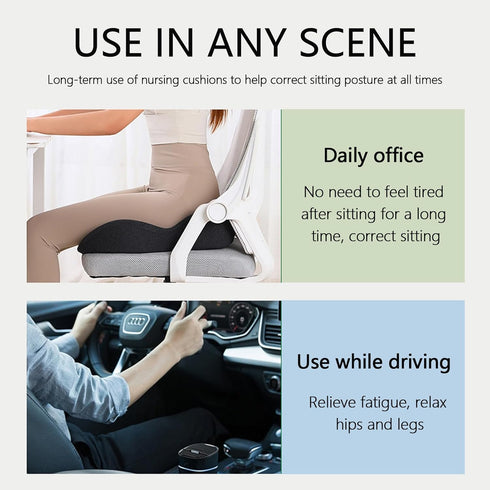 Generic Orthopedic Cushion, Seat Cushion - Car Cushion with L Shaped Ergonomic Design, Memory Foam Seat Cushion