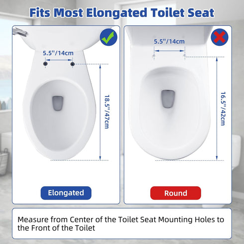 SS124 SS124, Toilet Seat Replacement Compatible with TOTO, Elongated Soft Close Toilet Seat for Transitional Slow-close