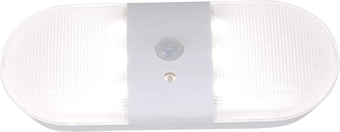 Ecolight Battery-Operated 6-inch LED Dual Lens Motion Utility Light - Auto Timer, 30,000 Hours Lamp Life - White