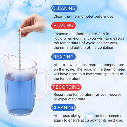 Relaxweex 12 Inch Immersion Clear(0 230 General Purpose Lab Thermometer Total Glass Liquid in Glass Thermometer