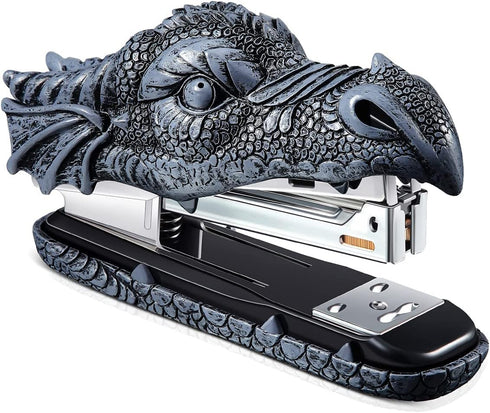 Dragon Head Stapler, Kids Novelty Stapler, Funny Carving Resin Faucet Stapler for Office Desk Stationery Home Decor