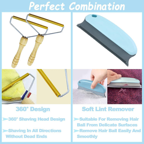 Lint Remover Pro Fabric Shaver, Reusable Dog Hair Carpet Scraper for Clothes Sweater Woven Coat (Green)