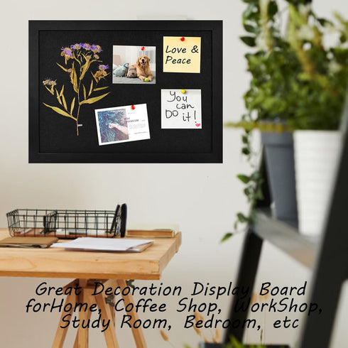Black Cork Board Black Bulletin Board Pin Display Board for Wall Corkboard Black Pushpin Board for Memos Photos Home