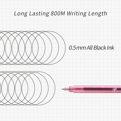 Kaco ROCKET Gel Pens, 4 Pieces, 0.5mm Black Ink, Sunset Beach Aesthetic Pens for School Office