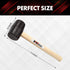 YY-2-005 Rubber Mallet Hammer with Wood Handle – 8-oz, Black