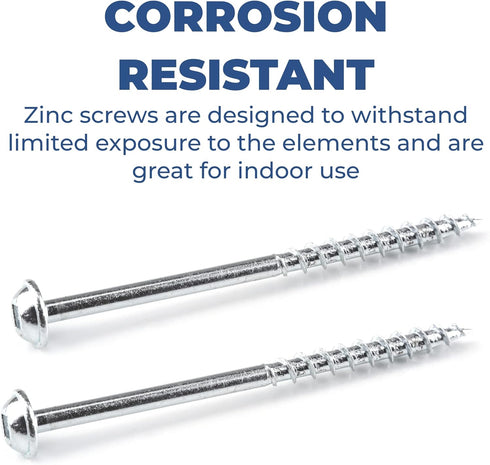 Kreg SML-C250-50 Zinc Pocket-Hole Screws, 2 1/2 Inch, 8 Coarse Thread, Maxi-Loc Head (50 Count)