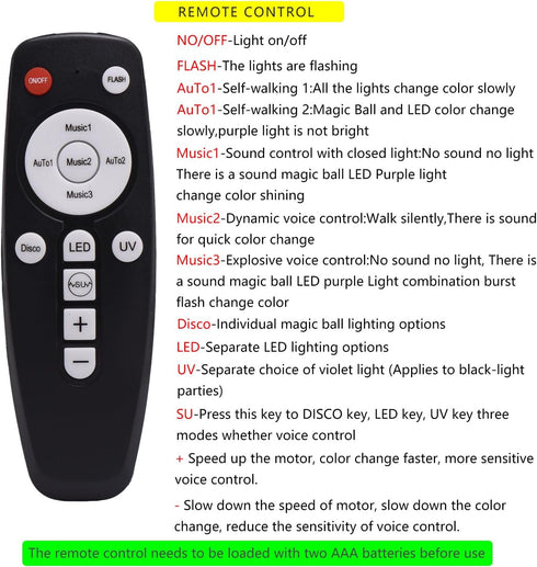 YINPKTEO 6 Party Lights Disco Ball Light,Dj Disco Light Sound Activated LED Light Colors for Home Room Dance Parties