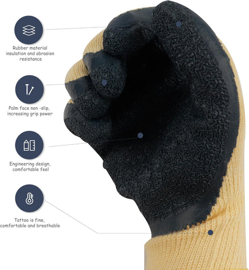 Insulated Electrician Gloves, 400V High Voltage Resistant, Flame Retardant Work Gloves for Electricians