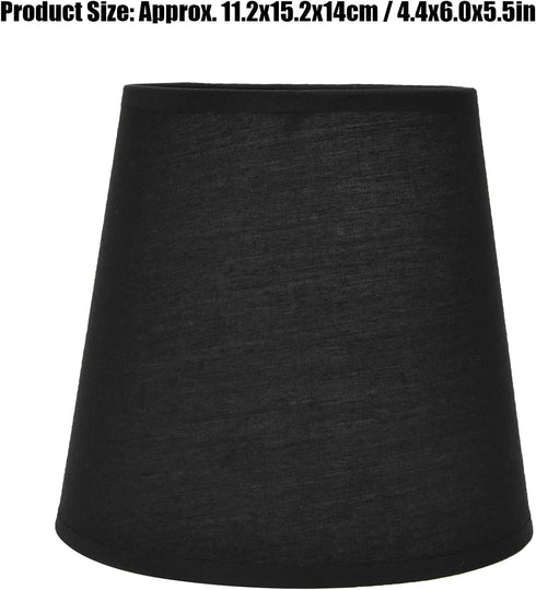 2Pcs E14 European Style Indoor Lampshades for Table Lamp Fabric Lampshade for Chandelier Floor Lamp(Black)