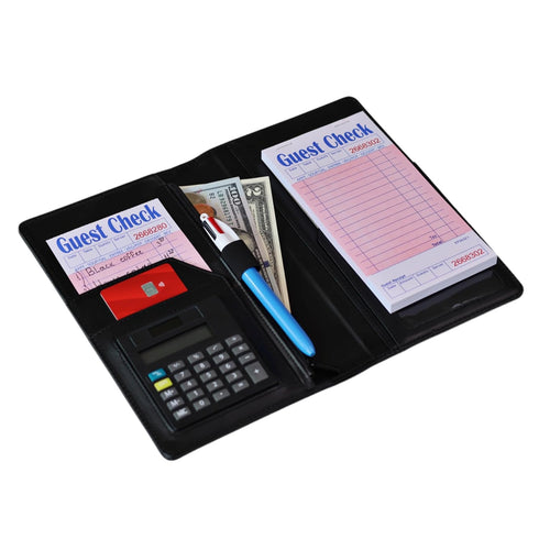 Generic Server Book with Calculator, Expandable Server Books for Waitress, Waiter Waitress Book, Restaurant Waitstaff