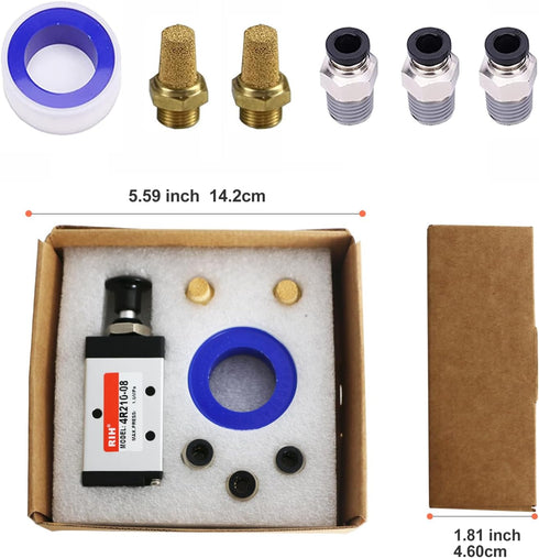 Pneumatic Lever Operated Manual Switch Valve 1/4"NPT Push&Pull Solenoid Valve Manual Control (5Way2Position)