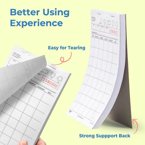 (2000 20 100 FMP Brands Sheets) Server Note Pads Paper, Guest Check for Servers, Guest Check Pads, Order Pads