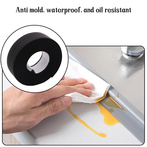 Waterproof Caulk Tape Sealant Strip, 0.87" W x 10.5'L PVC for Kitchen Bathroom Sealing