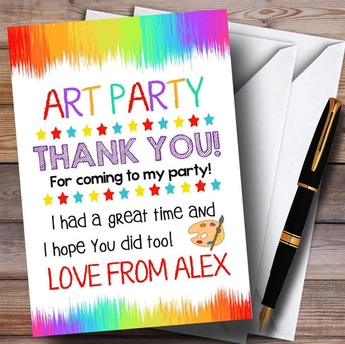 The Card Zoo Paint Strokes Art Party Party Thank You Cards