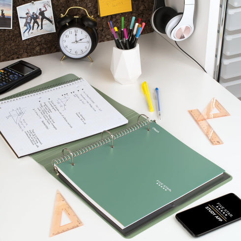 Five Star Spiral Notebook + Study App - 1 Subject, Graph Ruled Paper, 100 Sheets, 8-1/2" x 11", Water Resistant Cover,