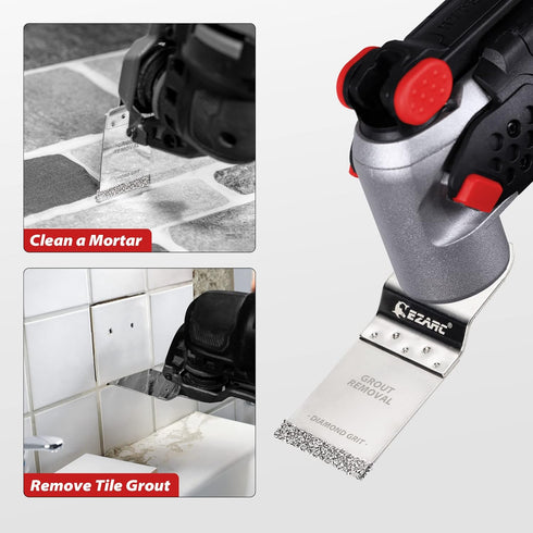 EZARC Diamond Oscillating Blade, Flush Cutting Multi Tool Saw Blades for Grout Removal, 3-Pack