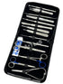 New Premium Stainless Steel Biology Lab Dissection Kit Set, Scalpel Knife Handle, Blades, Forceps, Scissors