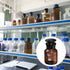 PATIKIL 60mL Reagent Media Bottle, 1Pcs Round Graduated Storage Bottle with Amber Cap for Home, Chemistry Lab