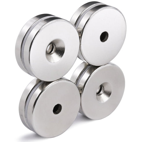 LOVIMAG Neodymium Disc Magnets - 1.26 inch x 0.2 inch, Strong Permanent Rare Earth Magnets with Screws, Pack of 8