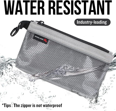 Zipper Pouches, Small Tools Bag, Waterproof Mesh Pouches, Tool Zipper Pouch, Travel Pouch, Clear Cosmetic Bag Case 4 Pack by IRONLAND