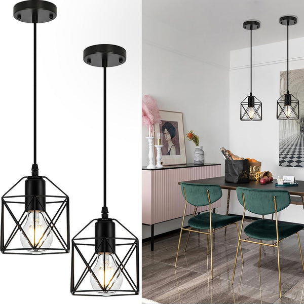 Becvaaoo 1-Light Hanging Pendant Light Fixture, Black Pendant Lights Kitchen Island, Farmhouse Pendant