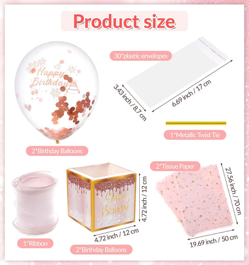 ValueBargain Money Birthday Box, Money Box for Cash Gift Birthday, Funny Pull Cash Surprise for Party Gift (Pink)