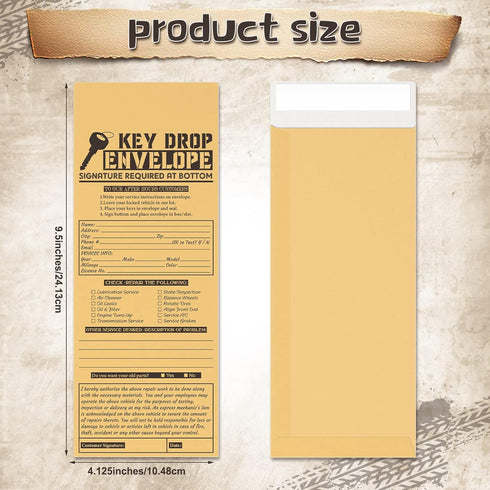 Geyee 500 PCS Drop Key Envelopes - Self Adhesive Overnight Drop Box Envelopes for Auto Repair Shops