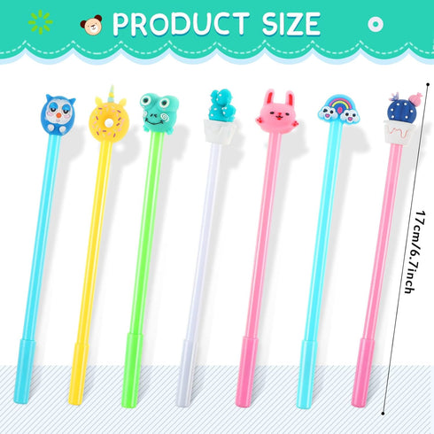 Marspark 200 Pieces Cute Cartoon Gel Ink Pens, Black Ink, Various Animal Series for Kids and Office School Supplies