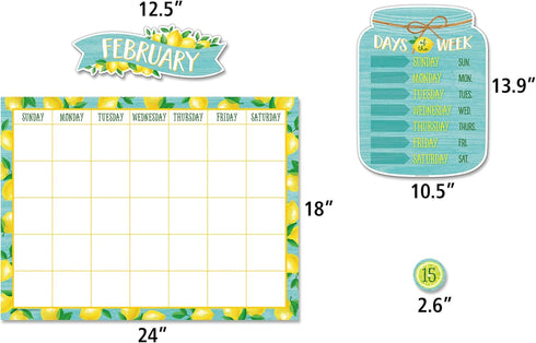 Teacher Created Resources Lemon Zest Calendar Bulletin Board (TCR8479) for Classroom Decor