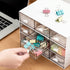 Desk Organizer with Stackable Storage Drawers, Plastic Drawers for Small Items/Cosmetics, 3 Drawers (White)