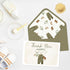 50 Pack Whaline Baby Shower Thank You Cards Boxed Vintage Green Cloth Note Cards with Envelopes Stickers Greeting Blank