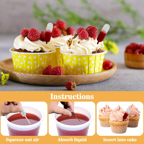 100 Plastic Pipettes Dropper for Cupcakes, 4ml Disposable Mini Pipettes for Liquor, Alcohol Infuser