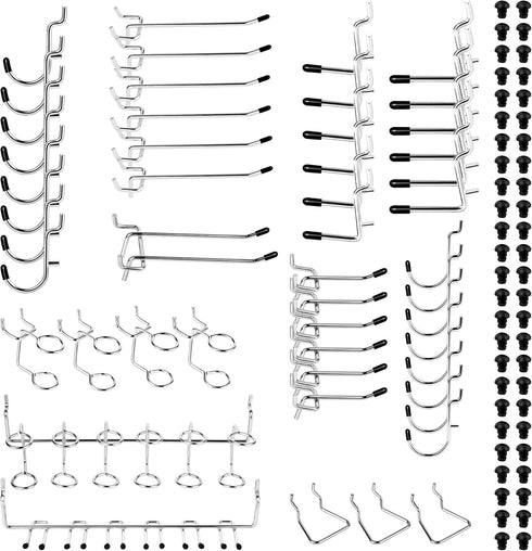 Pegboard Hook 100 Pcs, Heavy Duty Hooks for 1/8"&1/4" Pegboards, Tool Utility Hooks