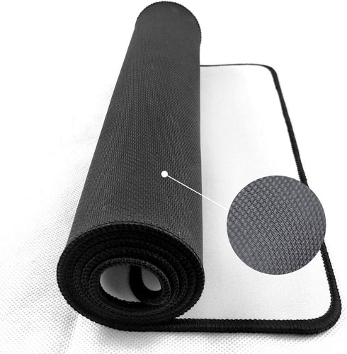 Qisan Large Gaming Mouse Pad, Extended Size 31.5"x11.8"x0.15", Anti-Slip Rubber Base, White Desk Mat