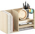 Furinno Hermite Wood Desktop Book and Office Supplies Storage Organizer, Bauhaus Oak